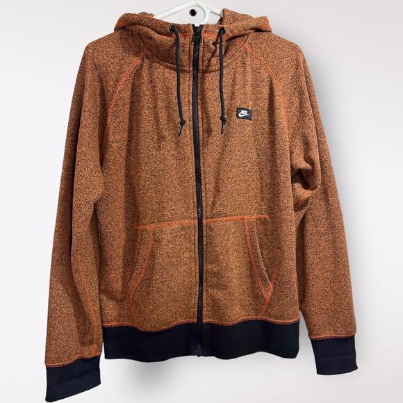 Nike Full Zip Hoodie‎ Red Tag Men's Size Small Marbled Activewear Soft Orange - Picture 1 of 8